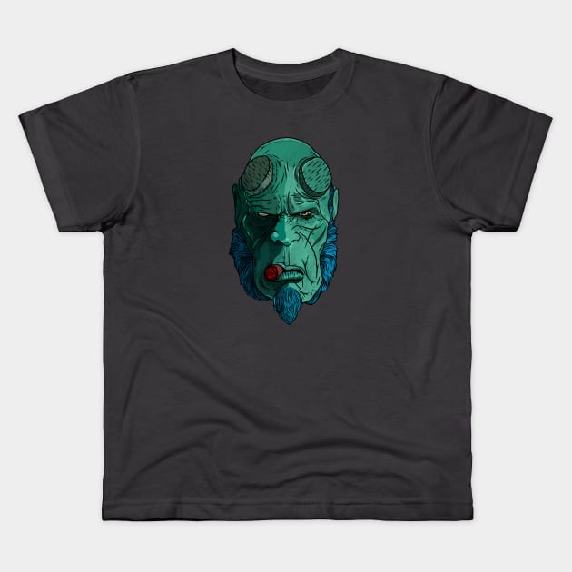 Hellboy (green version) Kids T-Shirt by rodfierroshop